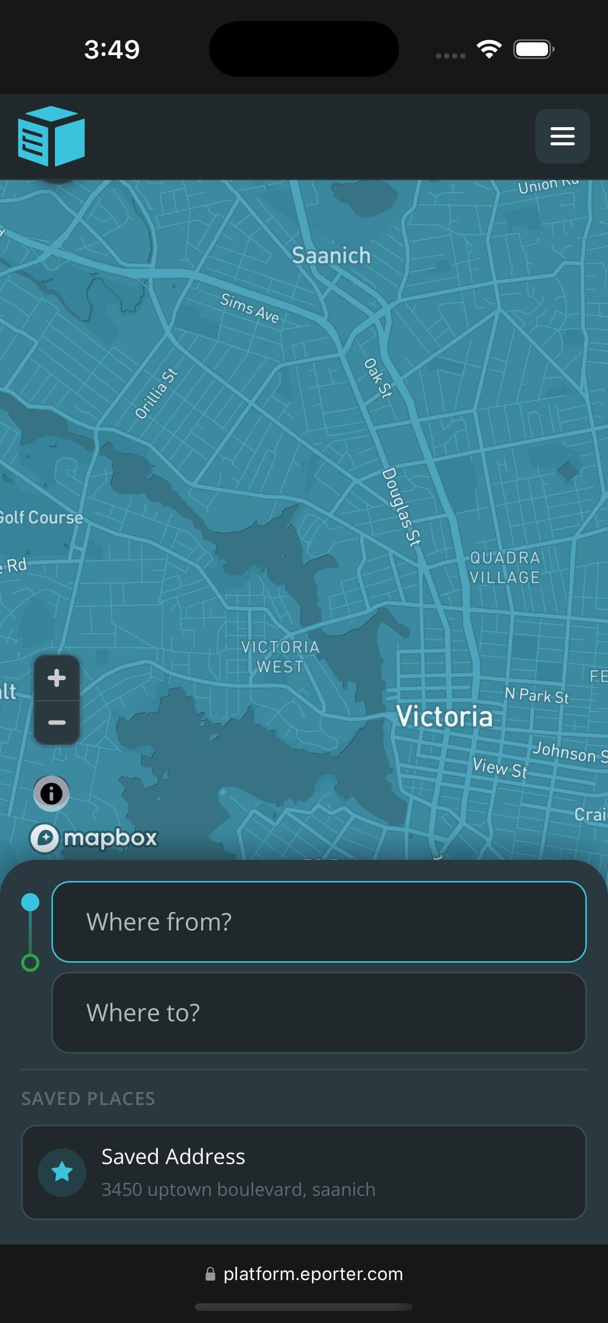 E-Porter rider app screenshot 1 of 4